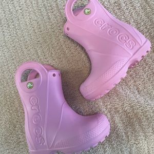 Pink croc boots toddler size 6